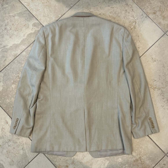 Lauren Ralph Lauren Blazer Men's 43R Beige Paisley Lined Jacket Polyester Rayon - Picture 10 of 11